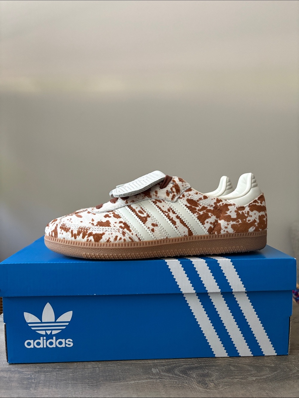 adidas Cow Print Samba Long Tongue Sneaker - Picture 13 of 14